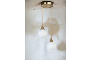 Suspension Afra 2 - Doré et blanc - 2 x 60 W