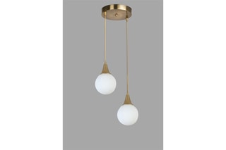 Suspension Afra 2 - Doré et blanc - 2 x 60 W