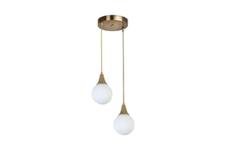 Suspension Afra 2 - Doré et blanc - 2 x 60 W