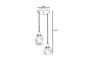 Suspension Afra 2 - Doré et blanc - 2 x 60 W
