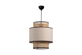 Suspension en rotin -  Noir et beige - 60 W