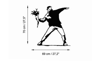 Décoration murale "Le lanceur de fleurs" - Banksy - 69 x 70 x 0,15 cm - Reproduction
