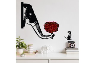 2 décorations murales Banksy Metal 04 - Noir - 72 x 72/16 x 20 cm