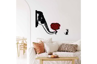 2 décorations murales Banksy Metal 04 - Noir - 72 x 72/16 x 20 cm