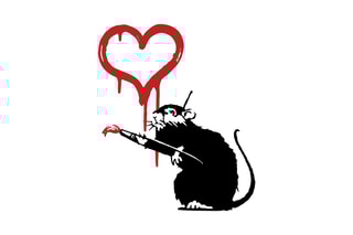 Décoration murale "Love Rat" - Banksy - 60 x 70 x 0,15 cm - Reproduction