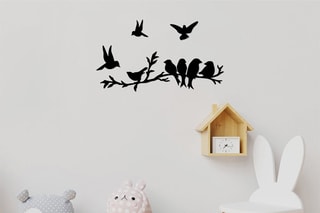 Décoration murale Bird community - Noir - 13 x 13 / 9 x 9 cm