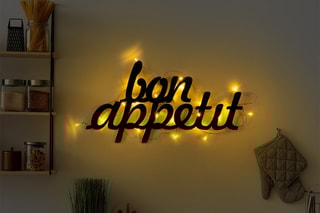 Décoration murale LED 'Bon Appetit' - Noir - 15 W - 30 x 50 cm