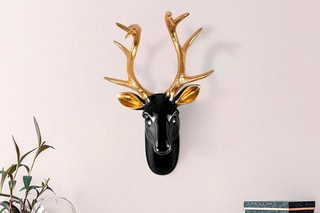 Décoration murale Bust of Deer 5 - 26 x 38 x 17 cm - Doré et noir