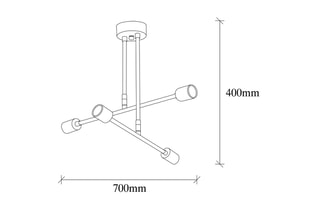 Suspension - Doré - 4 x 40 W