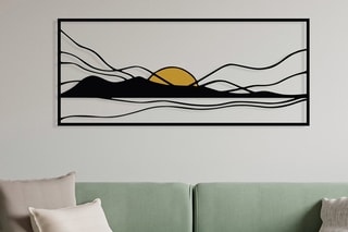 Décoration murale - Noir et jaune - 120 x 51 cm