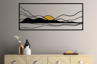 Décoration murale - Noir et jaune - 120 x 51 cm