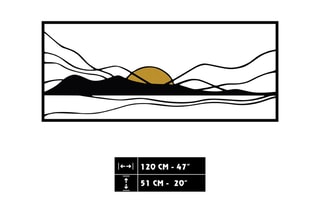 Décoration murale - Noir et jaune - 120 x 51 cm