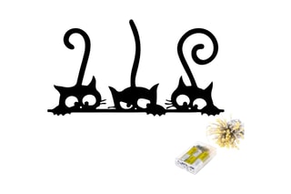 Décoration murale LED Cats - Noir - 15 W - 33 x 60 cm