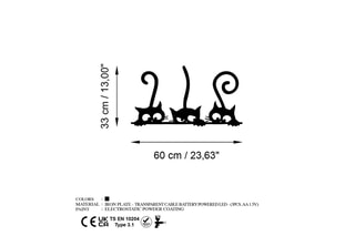 Décoration murale LED Cats - Noir - 15 W - 33 x 60 cm