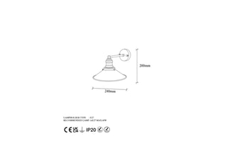 Applique murale Conical - Doré - 40 W