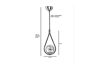 Suspension Damla Tekli - Doré - 60 W