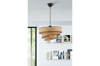 Suspension Couper Hazeran - Noir et beige - 45 - 60 W