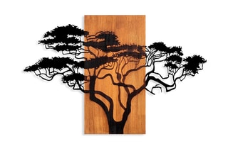 Décoration murale Acacacia - 90 x 58 cm - Naturel et noir