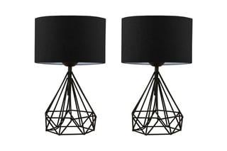 2 lampes à poser AYD-2974 - Noir - 60 W