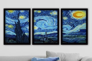 Triptyque "La Nuit étoilée" Vincent Van Gogh - 35 x 45 cm