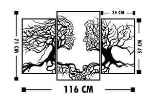 Décoration murale Love tree - 116 x 71 cm - Noir