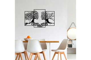 Décoration murale Love tree - 116 x 71 cm - Noir