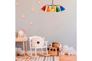 Suspension araignée Manavgat - Noir et cuivré - 5 x 100 W