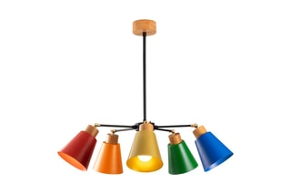 Suspension araignée Manavgat - Noir et cuivré - 5 x 100 W