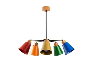 Suspension araignée Manavgat - Noir et cuivré - 5 x 100 W