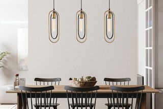 Suspension Cerco - Noir et doré - 3 x 60 W