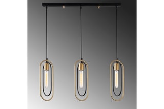 Suspension Cerco - Noir et doré - 3 x 60 W