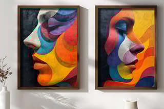 2 tableaux en MDF Rosalie2 - 50 x 70 cm