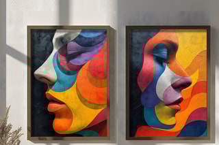 2 tableaux en MDF Rosalie2 - 50 x 70 cm
