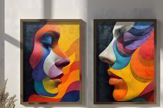 2 tableaux en MDF Rosalie2 - 50 x 70 cm