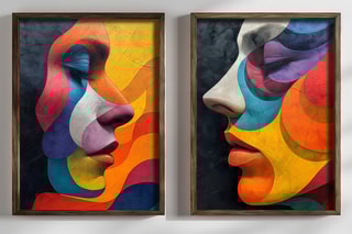 2 tableaux en MDF Rosalie2 - 50 x 70 cm