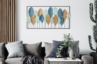 Décoration murale Bilge - 116 x 3 x 60 cm - Bleu et doré