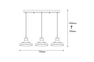 Suspension Berceste - Noir - 3 x 100 W