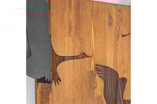 Décoration murale en bois Legendary - 73 x 42,5 cm - Noir et naturel