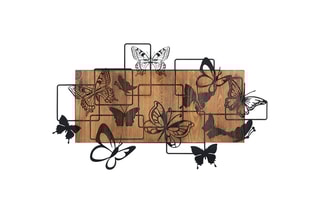 Décoration murale en bois Legendary - 73 x 42,5 cm - Noir et naturel