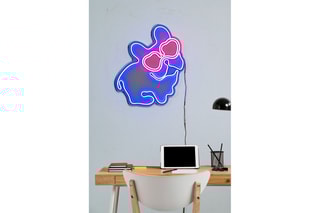 Néon mural Love dog - 37,5 x 41 cm - Bleu et rouge