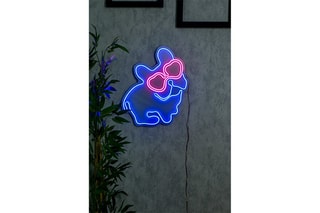 Néon mural Love dog - 37,5 x 41 cm - Bleu et rouge