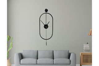 Horloge murale - 28 x 80 cm - Noir