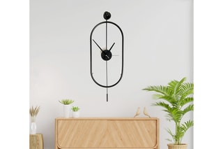 Horloge murale - 28 x 80 cm - Noir