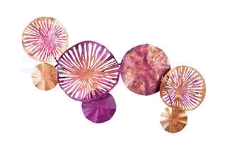 Décoration murale Metal Art - Violet et doré - 74 x 38 cm