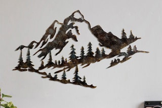 Décoration murale Mountain 1 - 70 x 40 cm - Vert et marron