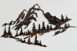 Décoration murale Mountain 1 - 70 x 40 cm - Vert et marron