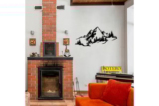 Décoration murale Moutain 3 - Noir - 67 x 30 cm