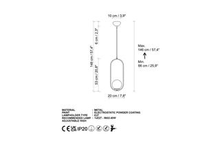 Suspension Mudoni - Doré et noir - 40 W