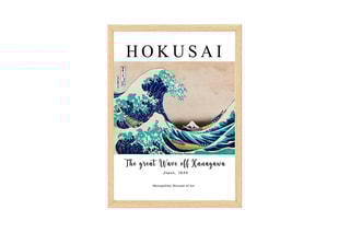 Tableau "La Grande Vague de Kanagawa" - Hokusai - 35 x 45 cm - Reproduction