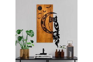 Décoration murale - Naturel et noir - 36 x 66 cm